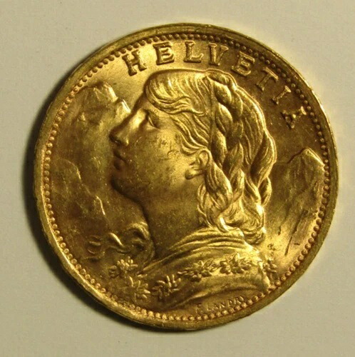 1935年 L-B スイス 20フラン 金貨 KM#35.1｜WORLD RESOURCE【KING店】