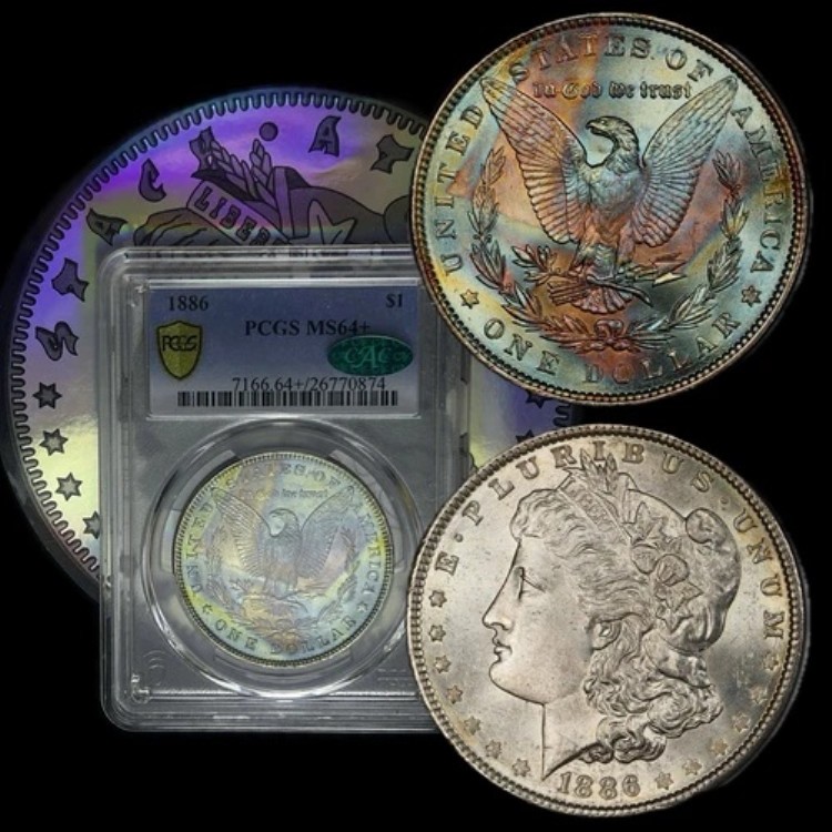 1886年 モルガン銀貨 PCGS MS 64+ 美しい色調