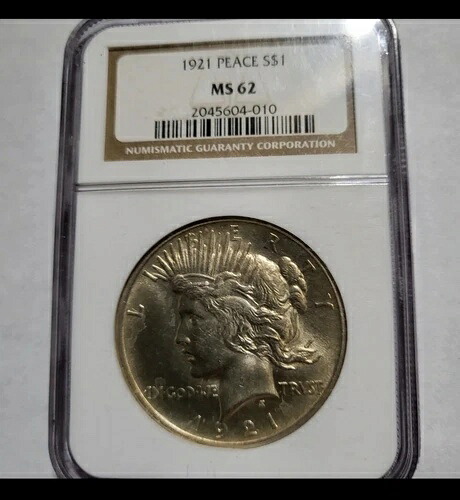 1921年ピースシルバーダラーNGC MS 62