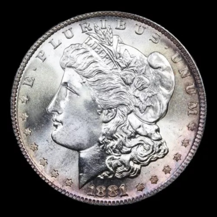 1881年頃のプレミアム モルガン ダラー $1 GEM BU +++++ * ほぼ完璧で、素晴らしい色調