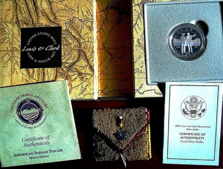2004年 ルイス＆クラーク コイン＆ポーチ 二百周年記念プルーフ銀貨