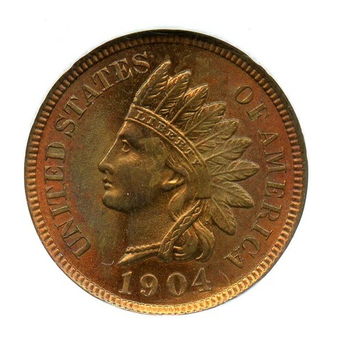 1904年インディアンヘッドセント、NGC MS65RD**** 274,725円