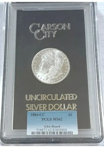 ??1884-CC ??GSA ホード モルガン シルバー 1 ドル ??PCGS MS-62 ??(Better Coin)??