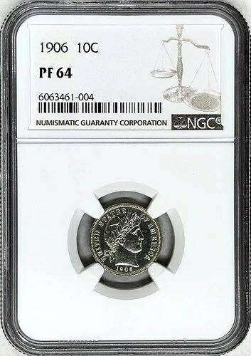 1906年 バーバー ダイム プルーフ NGC PF64｜WORLD RESOURCE【KING店】
