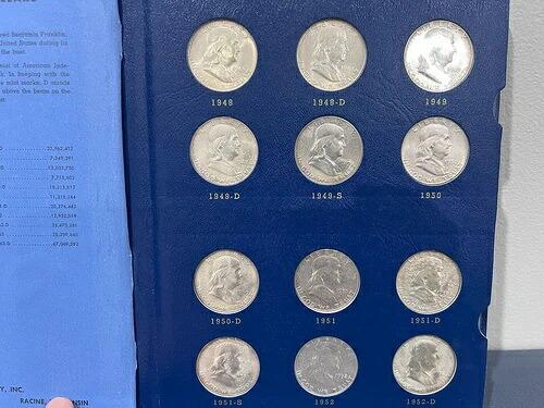 フランクリン ハーフ コイン 1948-1963 BU 35 枚セット (ホイットマン アルバム (EBE))