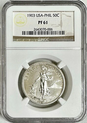 1903年 フィリピン プルーフ 50センターボ NGC PR61 希少 発行枚数2,558枚