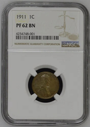 1911年 NGC PR62 発行枚数1,733枚 過小評価されたキー1セントマットプルーフリンカーンセント
