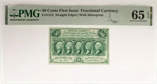 Fr-1312、50セントワシントン、初発行の米国分数通貨、PMG 65EPQ｜WORLD RESOURCE【KING店】