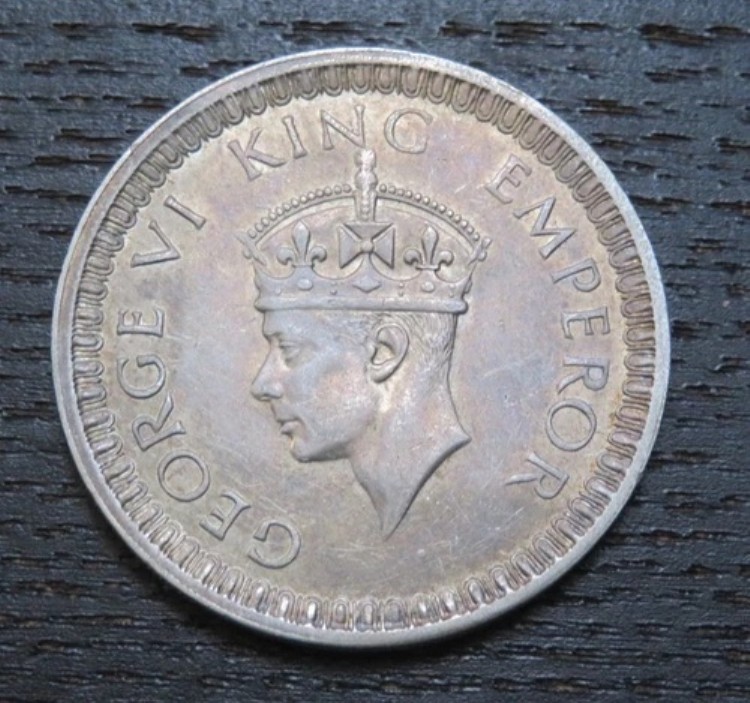 1942年-Bインド1ルピー。GEM未使用。BU。自然な表面のトーン。 274,725円