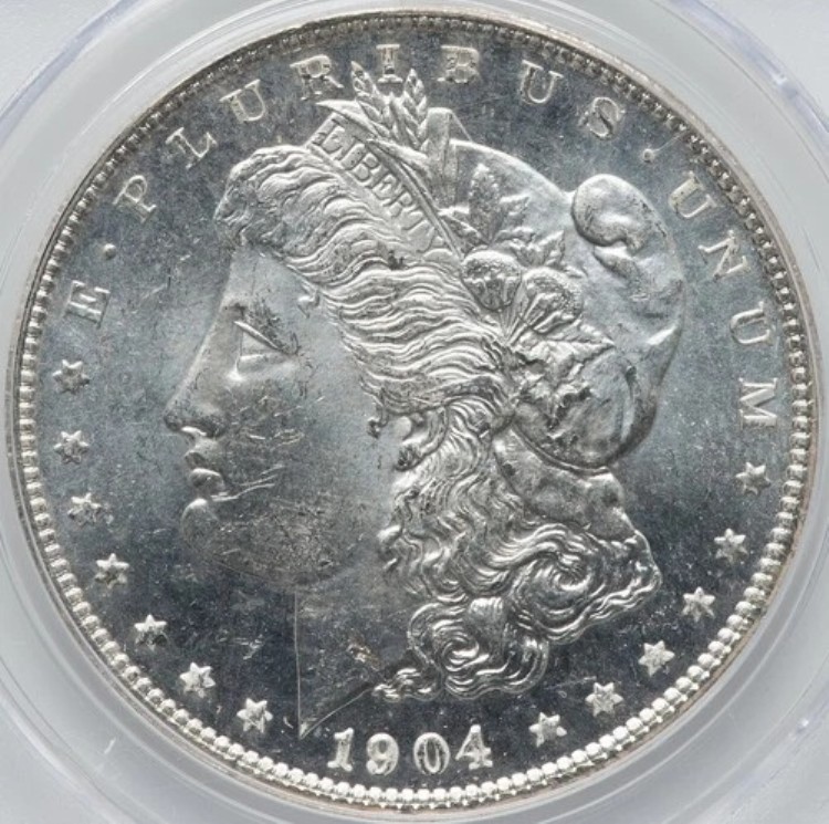 モルガン・ダラー 1904-O PCGS MS-64 DMPL！良質品。クラシックアメリカンブラストホワイト