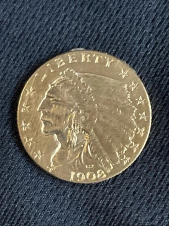 1908年 2.50ドル金貨 クォーターイーグル インディアン