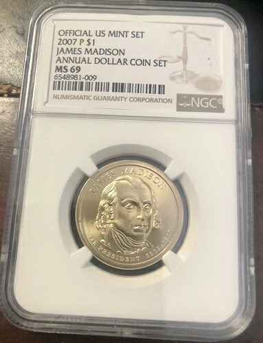 2007-P ジェームズ・マディソン THE ANNUAL DOLLAR SET NGC MS69 ジェム POP 4