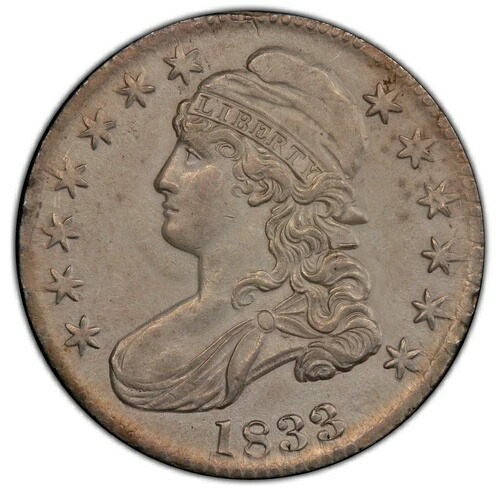 1833 年 キャップド バスト ハーフ ドル - PCGS AU 詳細 - 表面にマークなし - 良好! 274,725円