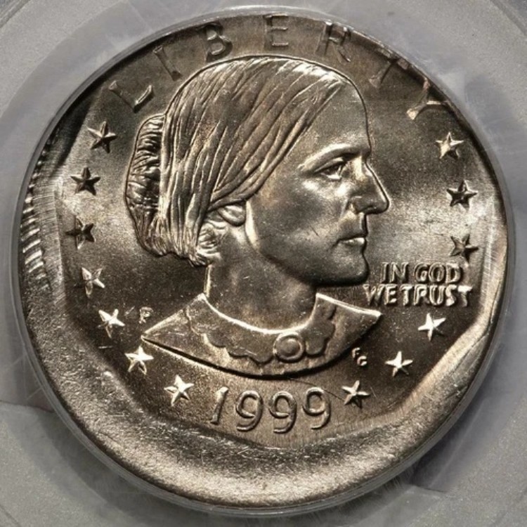 1999年 PCGS MS66 中央から15%ずれた刻印 スーザン・アンソニー・ダラー ミントエラー ハイグレード