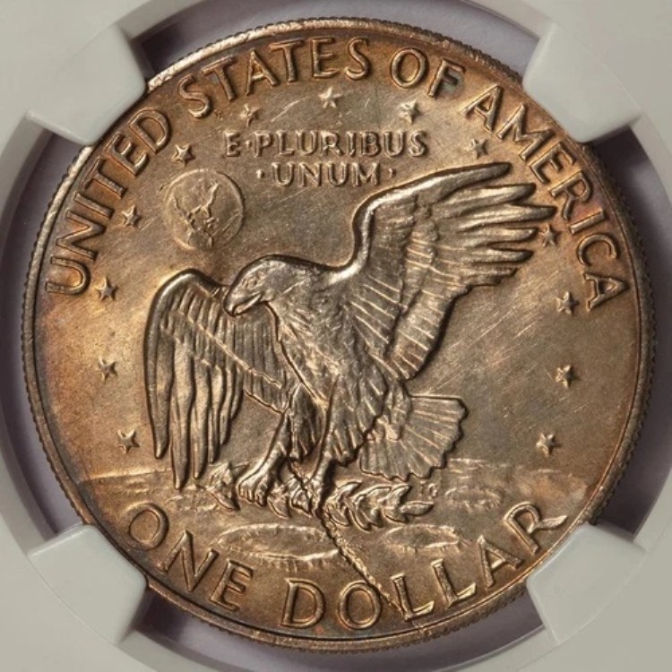 1977 NGC MS65 ストラックスルーリーディングアイクダラーミントエラー「ネストビルディング #2」すごい!