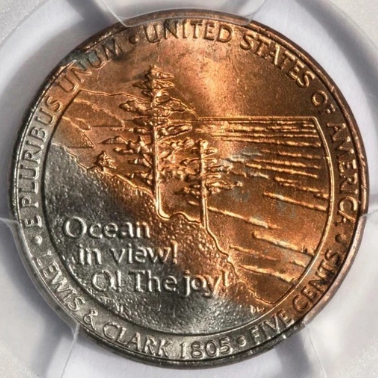 2005 D PCGS MS64 不適切に焼鈍されたプランシェット ウェスタンウォーターズ ニッケル ミントエラー