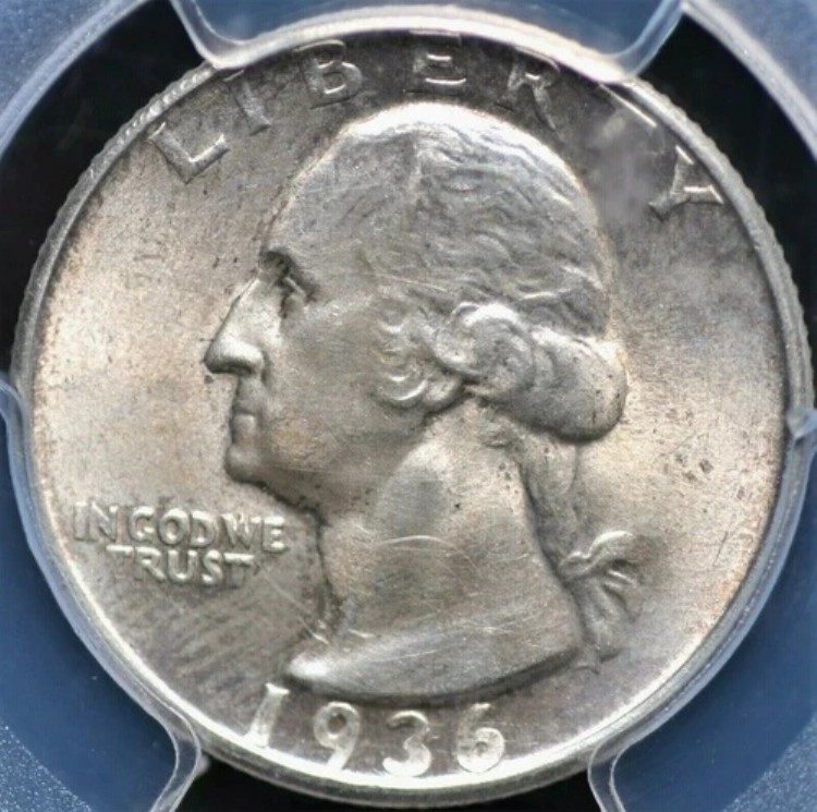 1936年 D ワシントン クォーター PCGS MS 63 素晴らしい外観 タフ シリーズの重要な日付