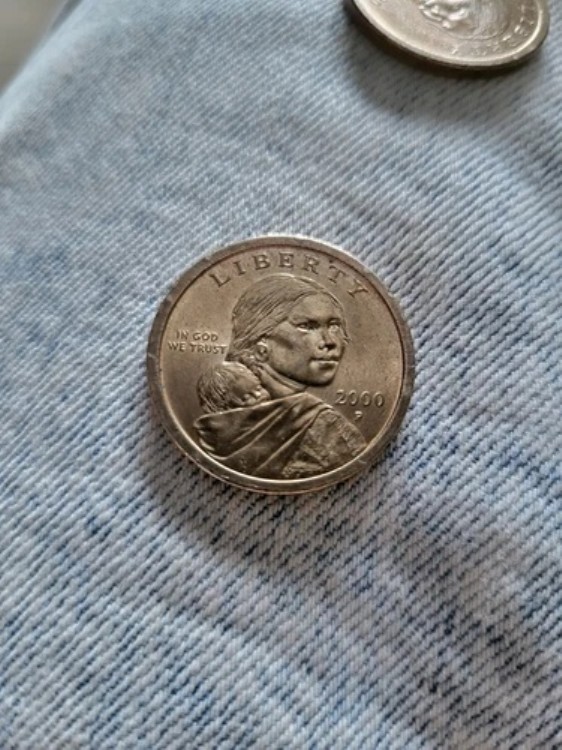 2000 サカガウィア P - チェリオス ドル - 非常に希少 - 浮き彫りの羽根 - 金貨