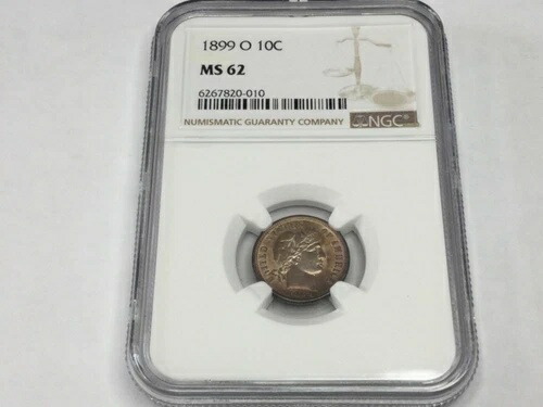 1899-O バーバーダイム MS 62 NGC認定
