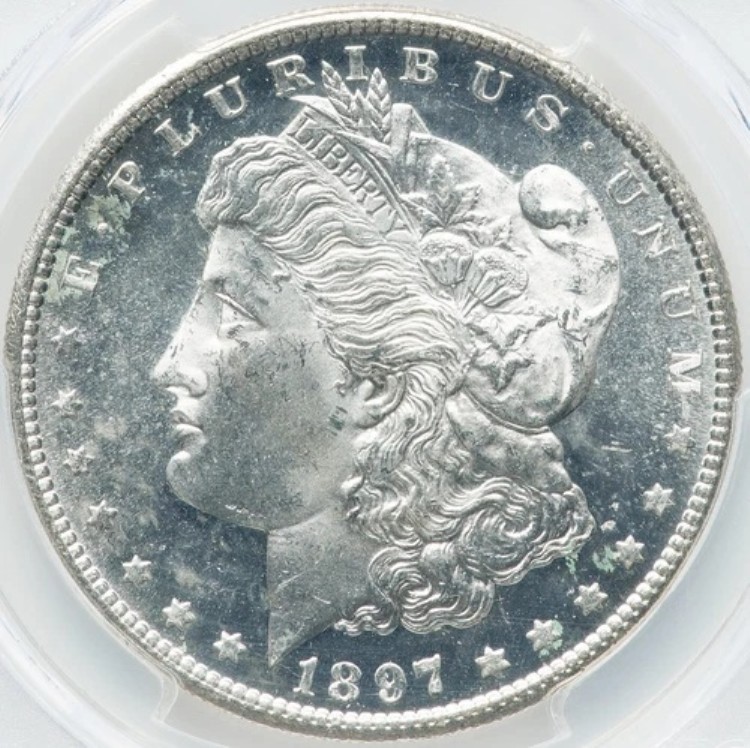 モルガン銀貨 1897-S PCGS MS64 プルーフ級！素晴らしいコイン！驚くほど美しい外観 274,725円