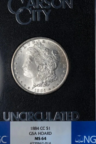 1884年-CC モルガン・ダラー NGC MS63 GSAパッケージ付き カーソンシティ 274,725円