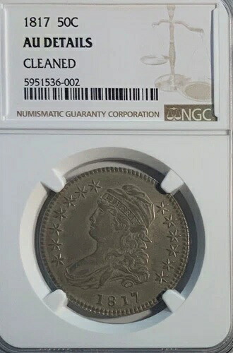 1817年刻印入り - NGC - キャップドバストハーフダラー AU詳細 O.103a /R3 LDS