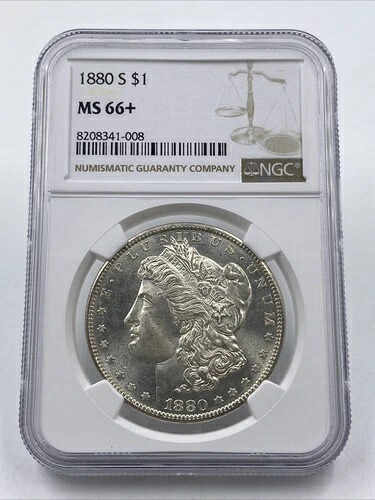 1880-S モルガン銀貨 NGC MS 66+