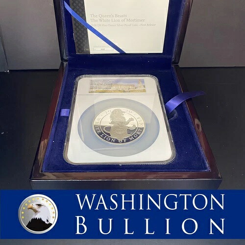 2020年 英国 クイーンズビースト ホワイトライオン・オブ・モーティマー 10ポンド 5オンス シルバー プルーフ NGC PF69 UC 274,725円