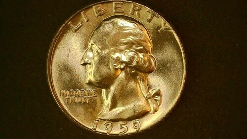 1959年 D ワシントン クォーター 90% シルバー 274,725円