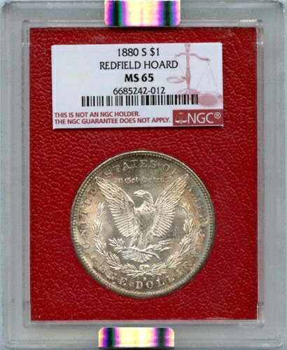 1880年 S $1 モルガン銀貨 レッドフィールド ホード NGC MS 65