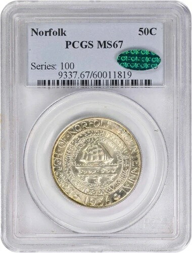 ノーフォーク記念銀貨 1936年 MS67 PCGS (CAC)｜WORLD RESOURCE【KING店】
