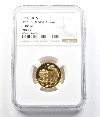 1995年 マン島 1/5 クラウンゴールドキャットシリーズ トルコ MS67 NGC *4443|WORLD RESOURCE【KING店】