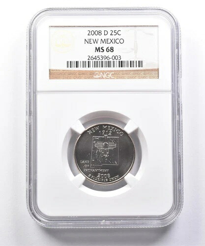 2008-D ワシントン州クォーター ニューメキシコ MS68 NGC *7319|WORLD RESOURCE【KING店】