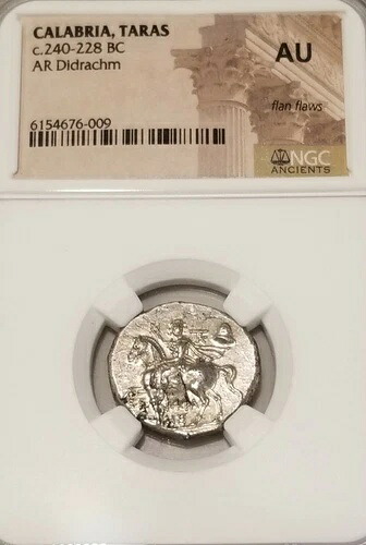 カラブリア タラス騎手ディドラクマ NGC AU 古代銀貨｜WORLD RESOURCE【KING店】