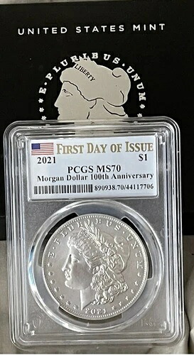 2021-P モルガン・ダラー フィラデルフィア PCGS MS70 初日発行 フラッグラベル?|WORLD RESOURCE【KING店】