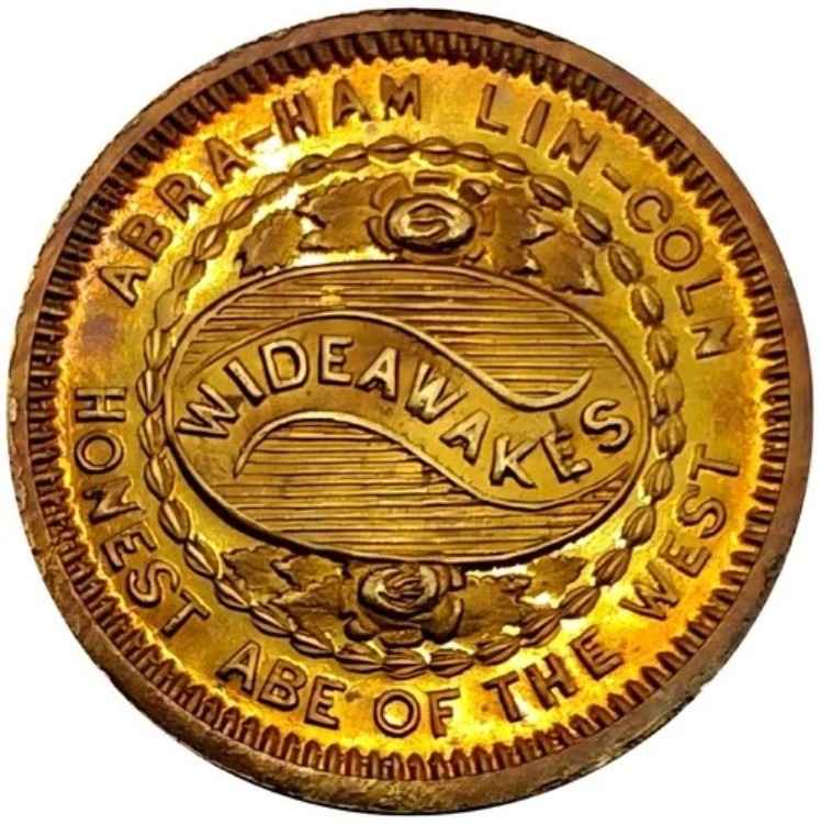 (1860) ワイド・アウェイクス・デウィット AL 1860-18b エイブラハム・リンカーン キャンペーントークン|WORLD RESOURCE【KING店】