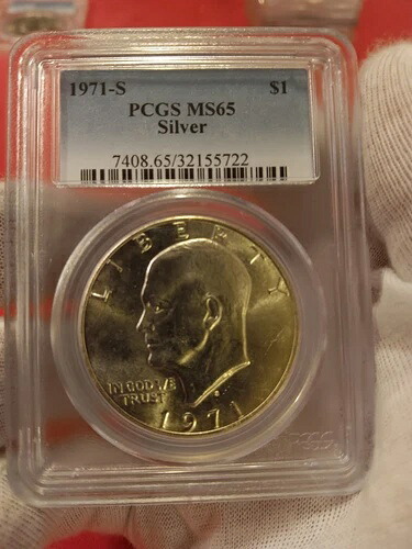 1971-S MS65 アイゼンハワー シルバー 1ドル PCGS
