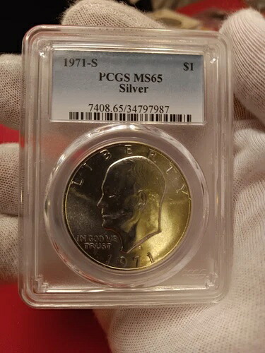 1971-S MS65 アイゼンハワー シルバー 1ドル PCGS
