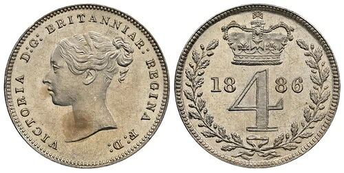 イギリス ヴィクトリア 1886年 AR マウンディセット。NGC MS64。KM MDS141; SCBC-391
2000
6