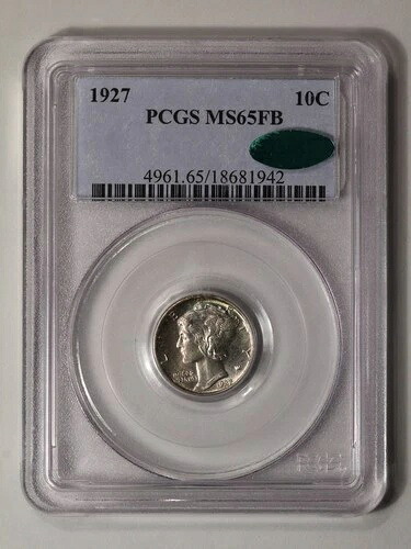 1927年 10セント マーキュリーダイム PCGS MS65FB (CAC)