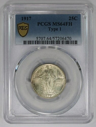 1917年 スタンディングリバティクォーター PCGS MS64FH フルヘッド