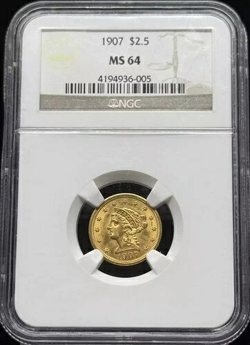 1907年 リバティ・ヘッド・クォーター・ゴールド・イーグル $2.50 NGC MS-64|WORLD RESOURCE【KING店】