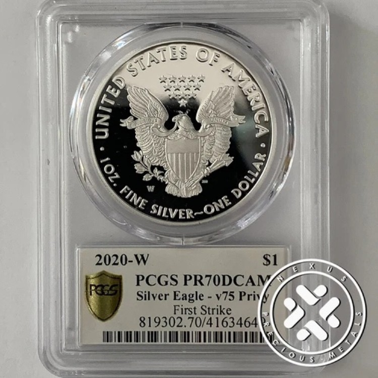 2020-W プルーフ 1ドル アメリカン シルバー イーグル 第二次世界大戦 75周年 V75 PCGS PR70DCAM FS V75ラベル 301,950円