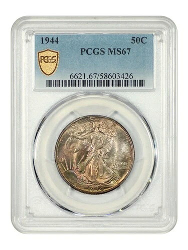 1944年 50セント PCGS MS67 - ウォーキング・リバティ・ハーフダラー - 美しい色調|WORLD RESOURCE【KING店】