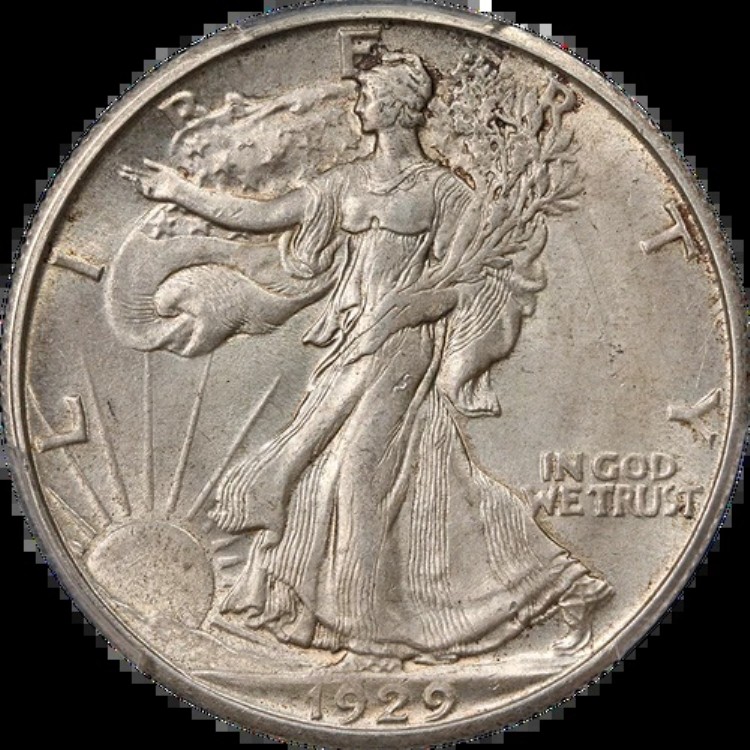 1929-D ウォーキング・リバティ・ハーフ PCGS MS62 素晴らしい外観 素晴らしい打刻|WORLD RESOURCE【KING店】