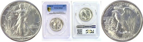 1941-S 50セントウォーキングリバティハーフダラー PCGS MS-66｜WORLD RESOURCE【KING店】