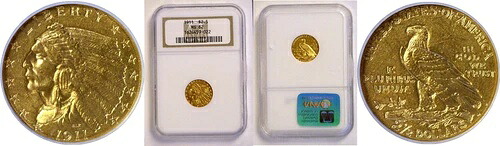 1911年 2.5ドル インディアンゴールド NGC MS-62|WORLD RESOURCE【KING店】