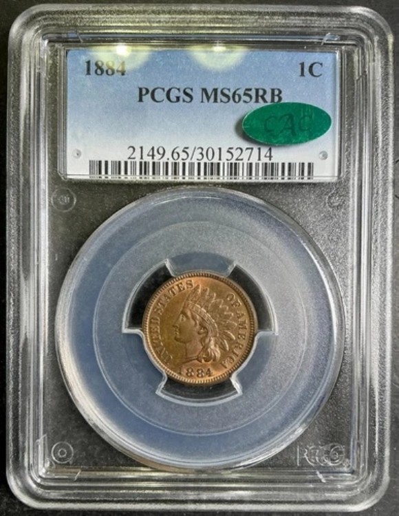 PCGS CAC MS65RB 1884年 インディアンヘッド セント GEM BU 優良日付 1セント SV|WORLD RESOURCE【KING店】