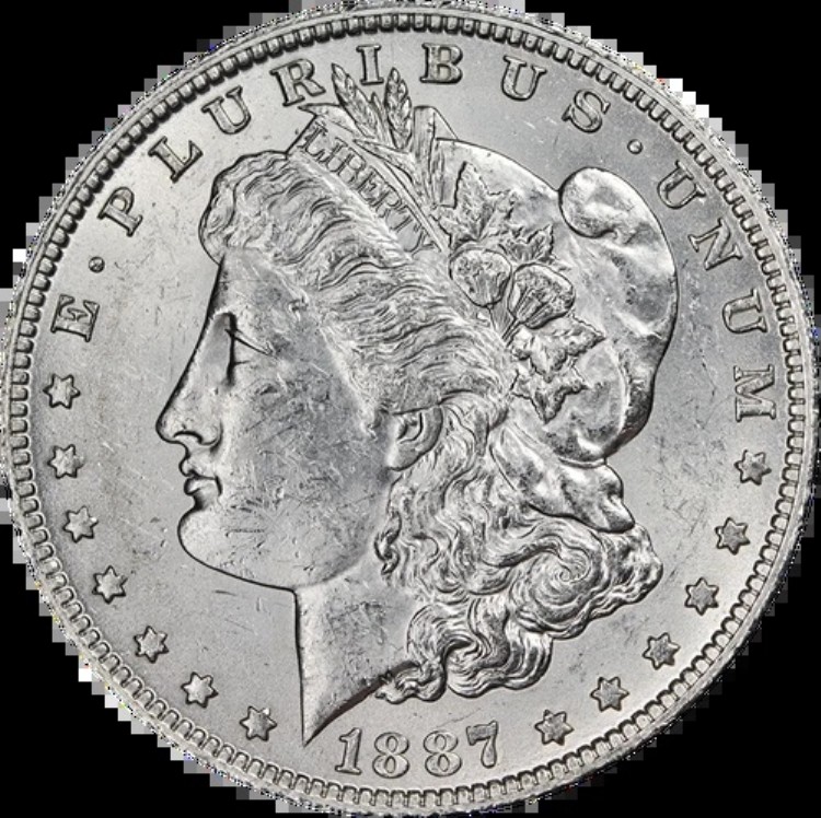 1887-O モルガン銀貨 良質 BU キー日付 良質 光沢 良質 打刻|WORLD RESOURCE【KING店】