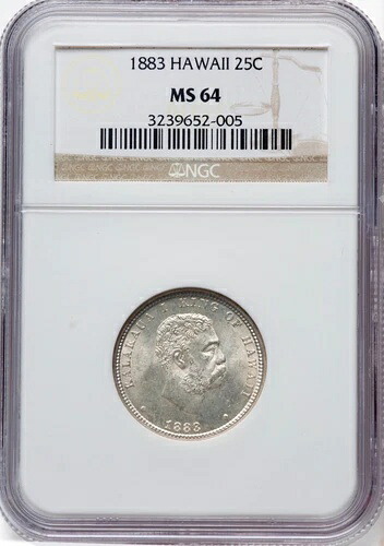 ハワイ カラカウア I 1883年 25セント/25ドル 未流通 NGC MS64認定｜WORLD RESOURCE【KING店】 307,890円